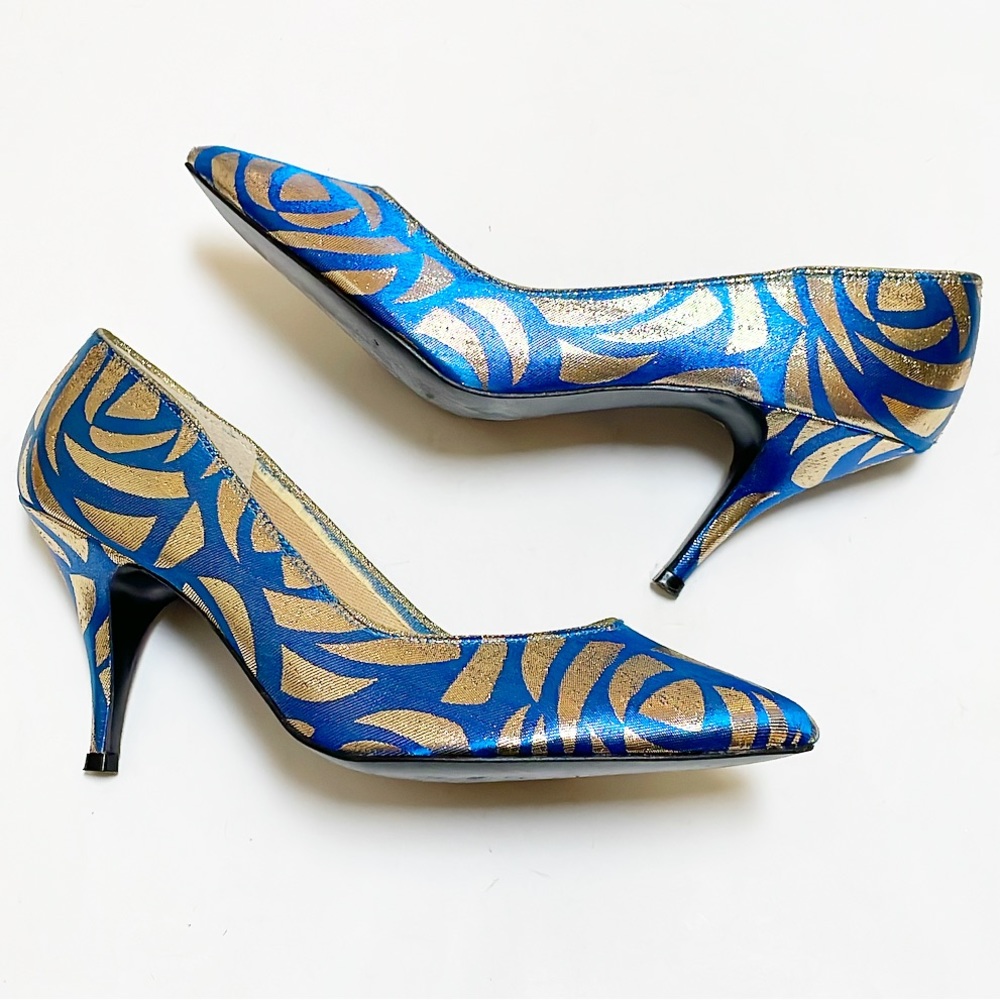 Funky Blue and Gold Women's Heels
